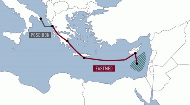 Uzunluğu bin 900 km'yi bulan EastMed projesi Türkiye'nin kara sularını da kullanmak hedefinde.